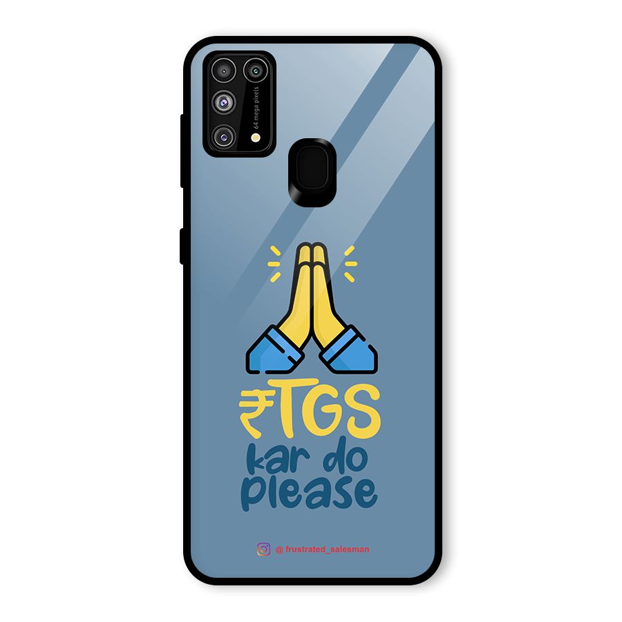 RTGS Kar Do Please SteelBlue Glass Back Case for Galaxy F41