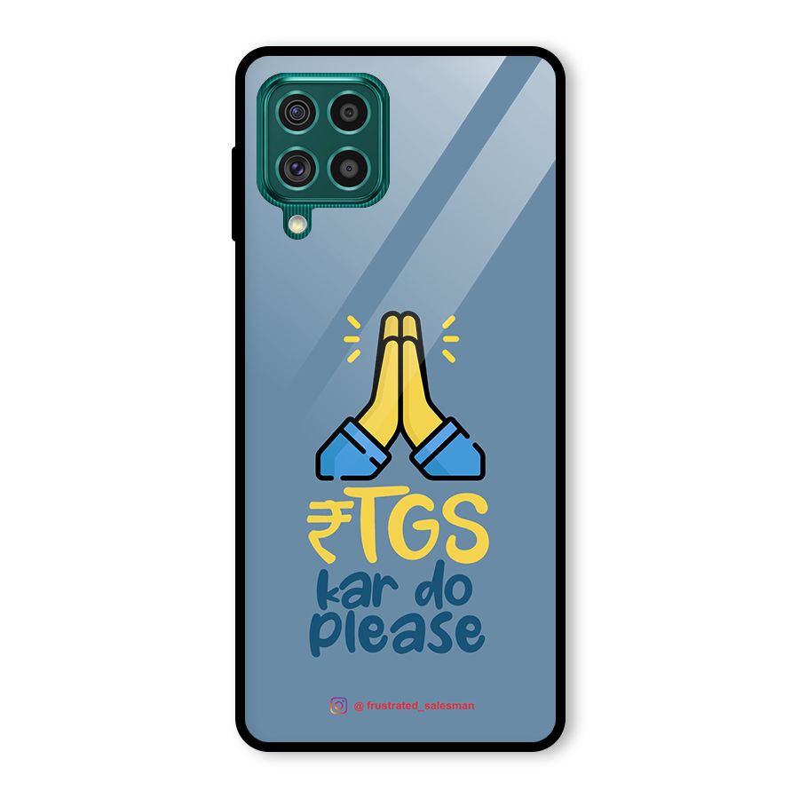 RTGS Kar Do Please SteelBlue Glass Back Case for Galaxy F62