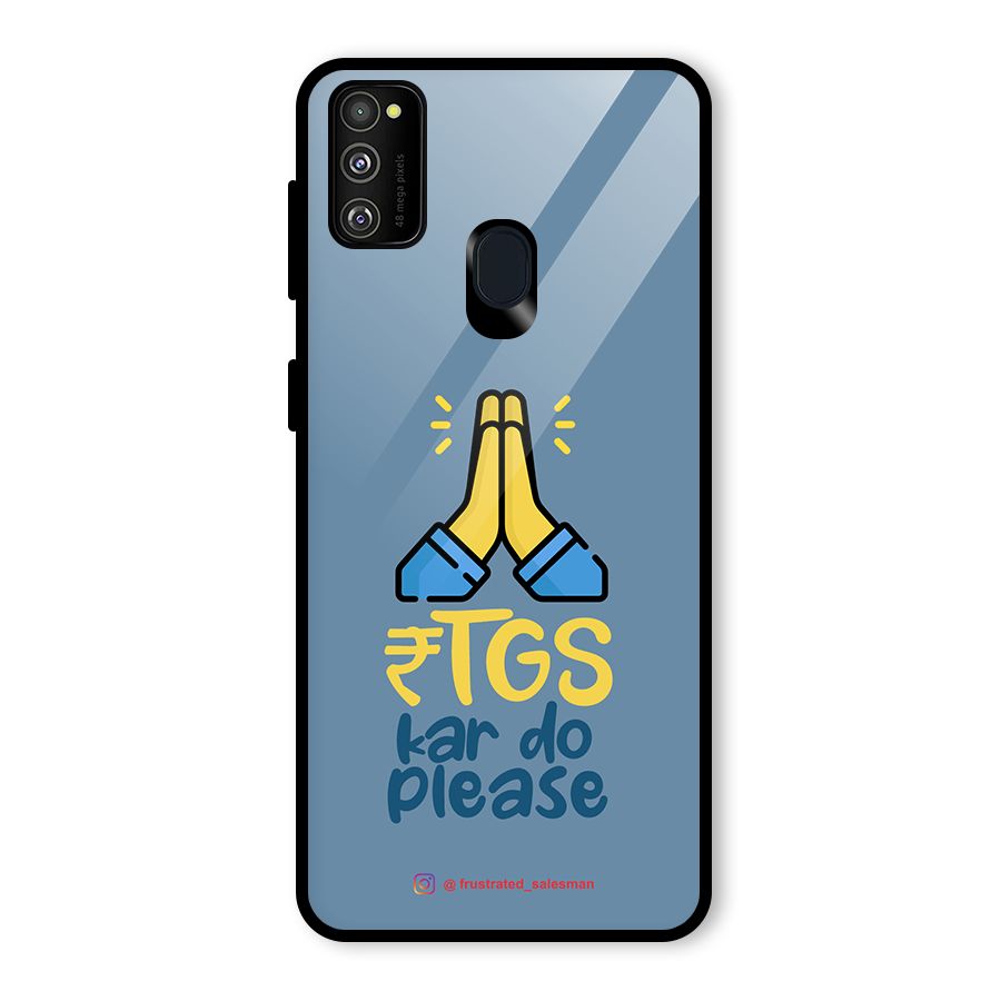 RTGS Kar Do Please SteelBlue Glass Back Case for Galaxy M30s