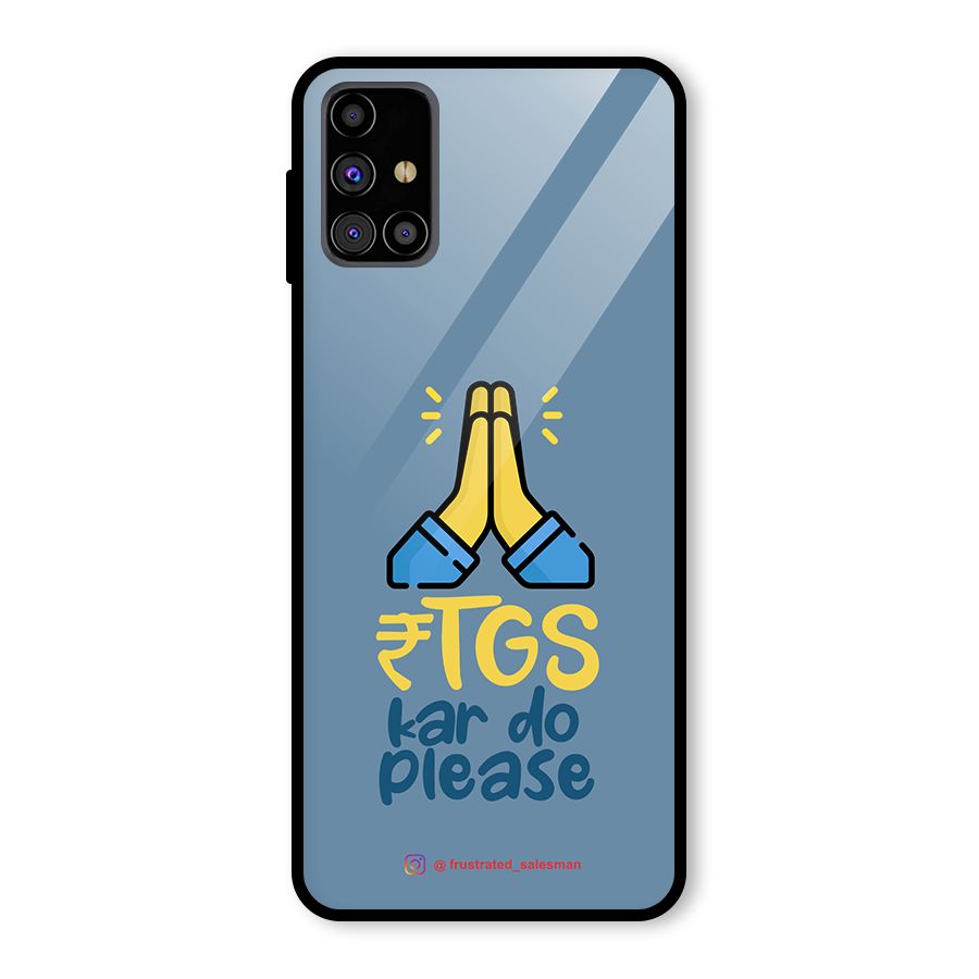 RTGS Kar Do Please SteelBlue Glass Back Case for Galaxy M31s