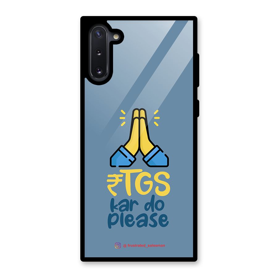RTGS Kar Do Please SteelBlue Glass Back Case for Galaxy Note 10