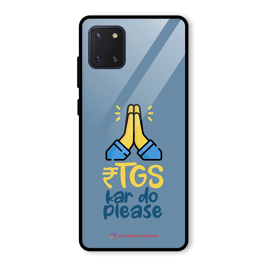 RTGS Kar Do Please SteelBlue Glass Back Case for Galaxy Note 10 Lite