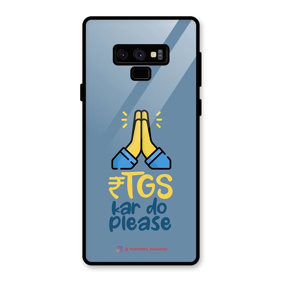 RTGS Kar Do Please SteelBlue Glass Back Case for Galaxy Note 9