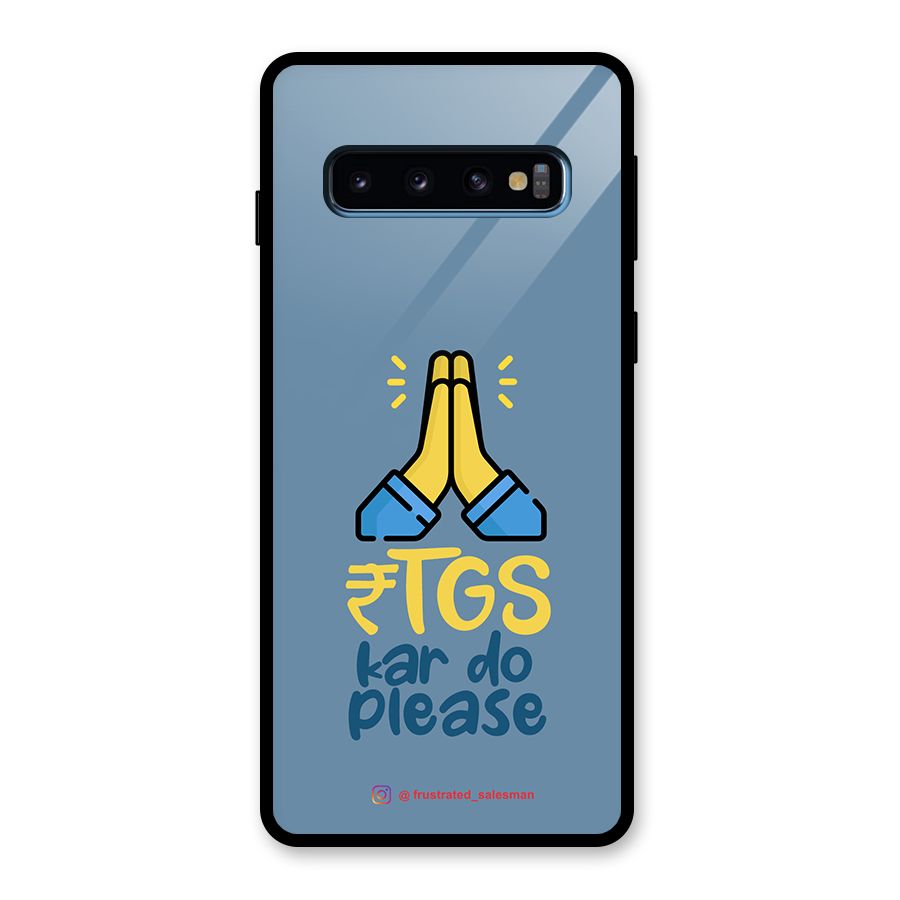 RTGS Kar Do Please SteelBlue Glass Back Case for Galaxy S10
