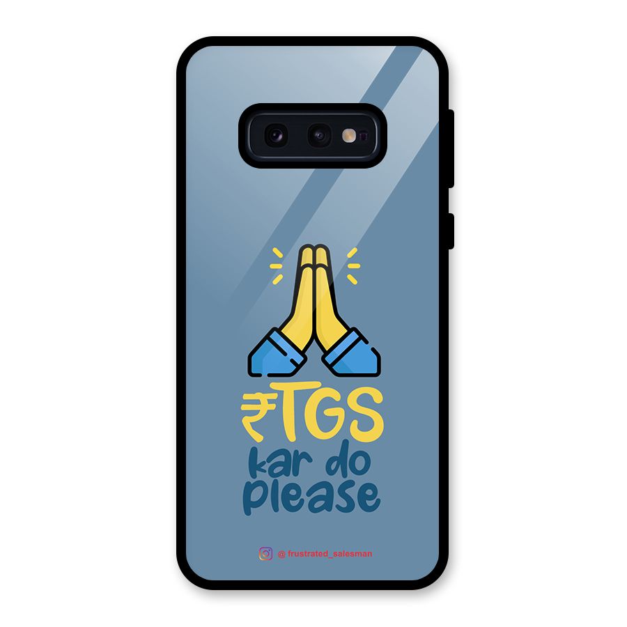 RTGS Kar Do Please SteelBlue Glass Back Case for Galaxy S10e