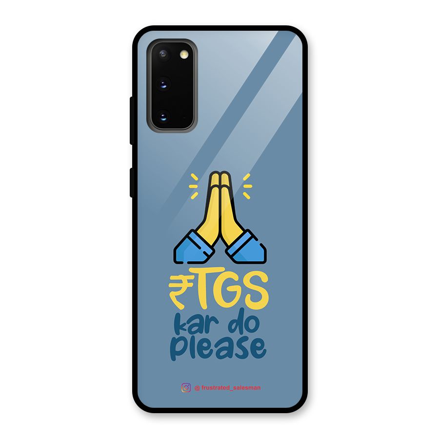 RTGS Kar Do Please SteelBlue Glass Back Case for Galaxy S20