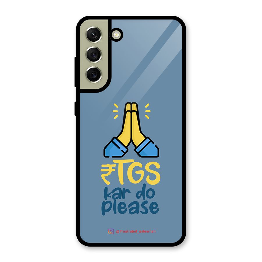 RTGS Kar Do Please SteelBlue Glass Back Case for Galaxy S21 FE 5G