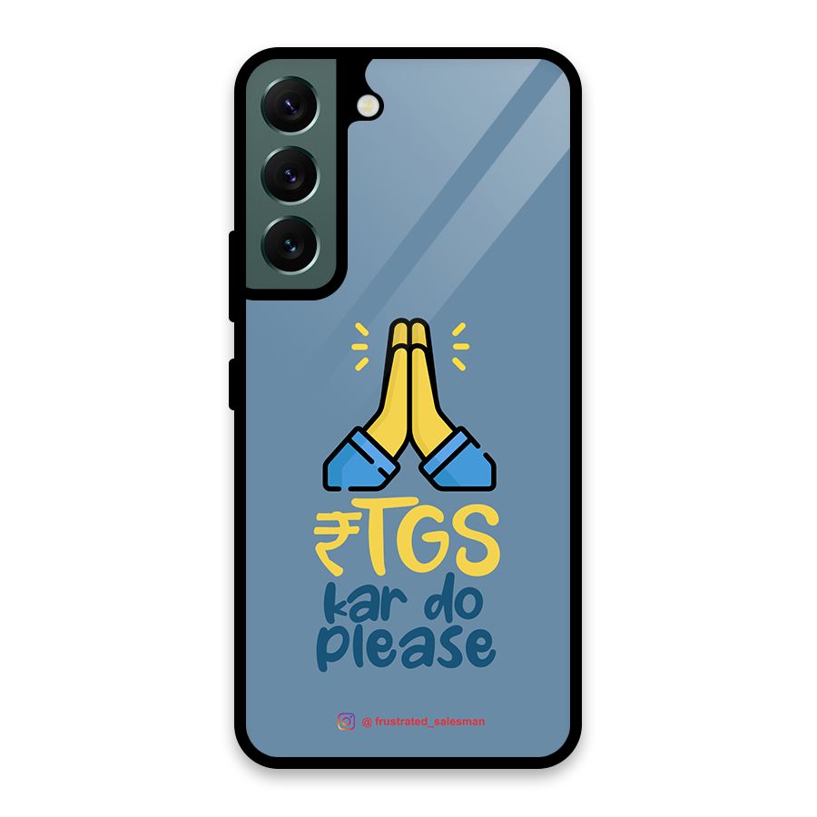 RTGS Kar Do Please SteelBlue Glass Back Case for Galaxy S22 5G