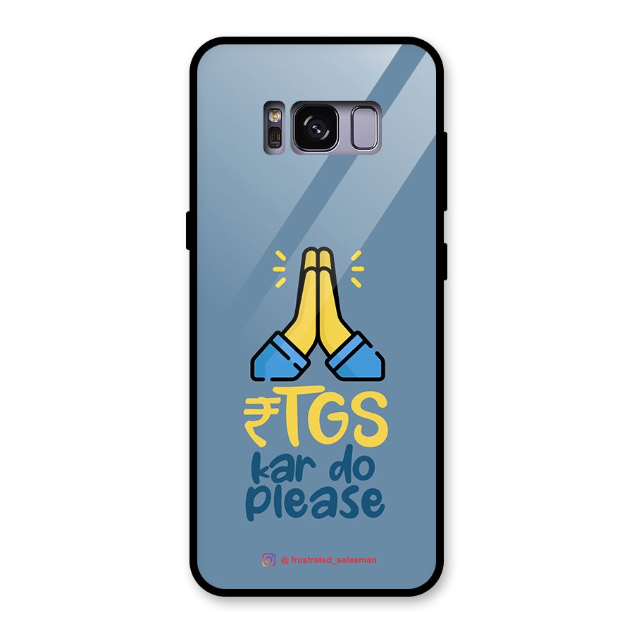 RTGS Kar Do Please SteelBlue Glass Back Case for Galaxy S8