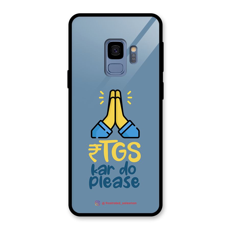 RTGS Kar Do Please SteelBlue Glass Back Case for Galaxy S9