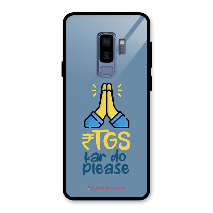 RTGS Kar Do Please SteelBlue Glass Back Case for Galaxy S9 Plus