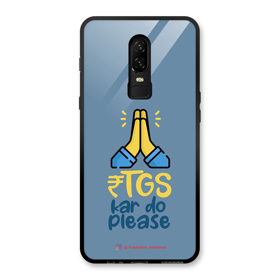 RTGS Kar Do Please SteelBlue Glass Back Case for OnePlus 6