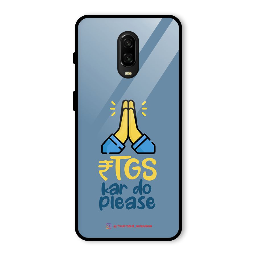 RTGS Kar Do Please SteelBlue Glass Back Case for OnePlus 6T