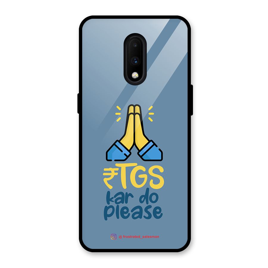RTGS Kar Do Please SteelBlue Glass Back Case for OnePlus 7