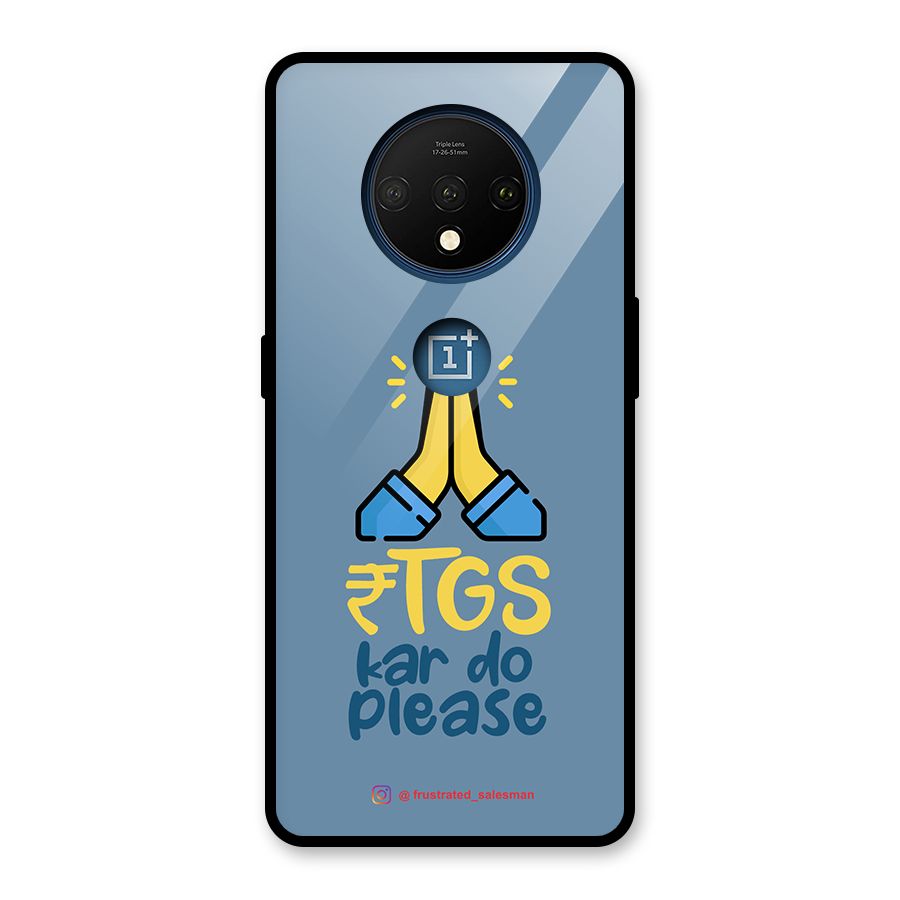 RTGS Kar Do Please SteelBlue Glass Back Case for OnePlus 7T