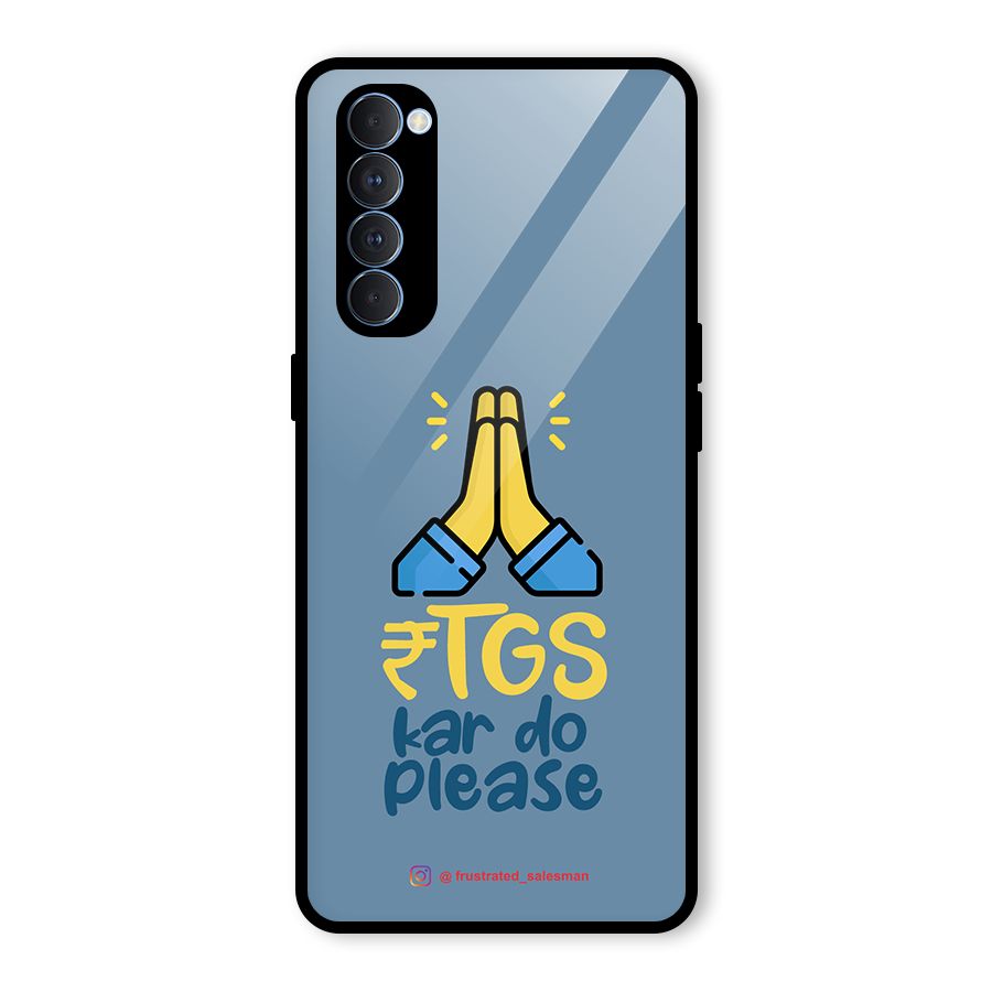 RTGS Kar Do Please SteelBlue Glass Back Case for Oppo Reno4 Pro