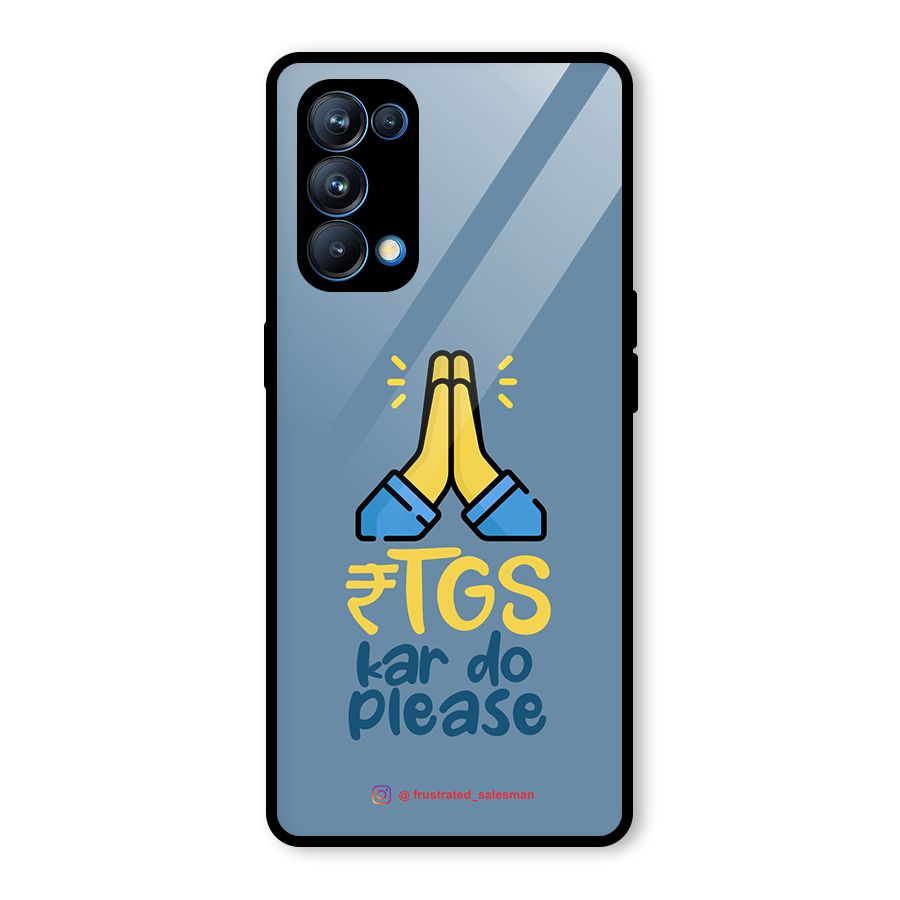 RTGS Kar Do Please SteelBlue Glass Back Case for Oppo Reno5 Pro 5G