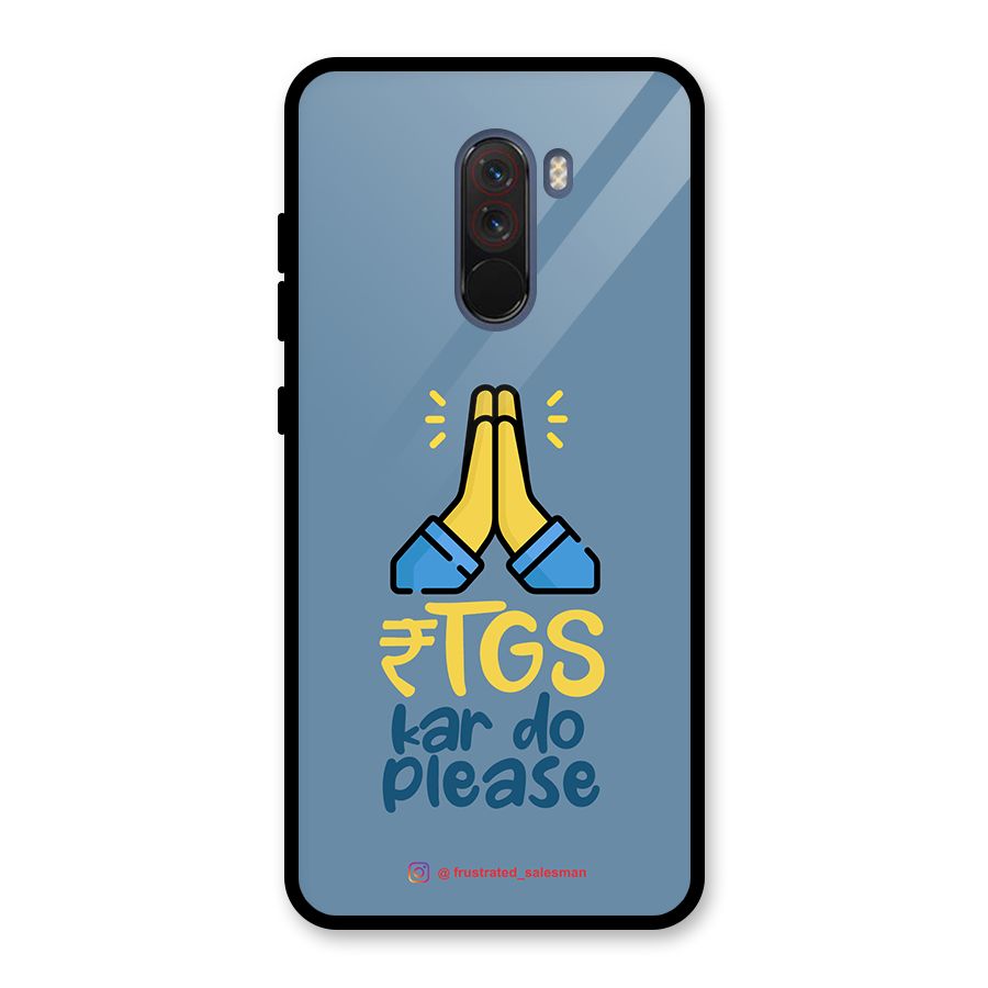 RTGS Kar Do Please SteelBlue Glass Back Case for Poco F1