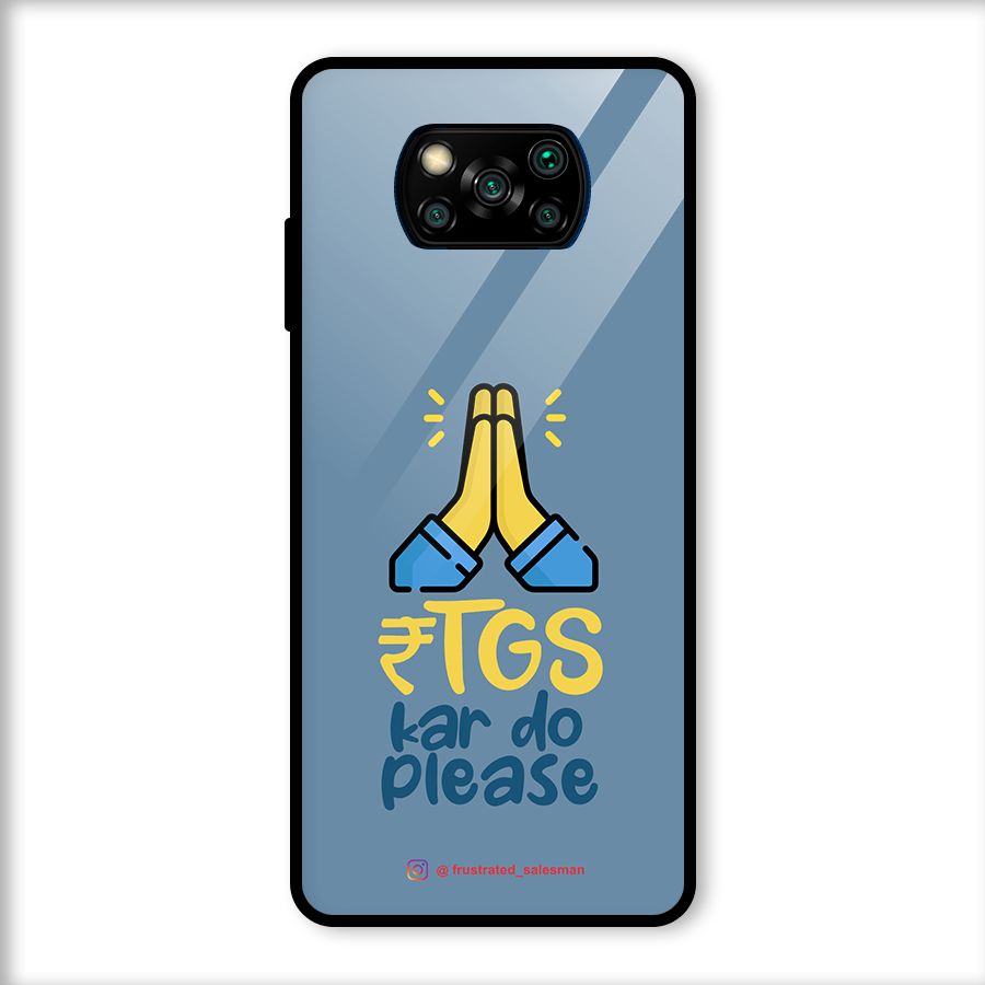 RTGS Kar Do Please SteelBlue Glass Back Case for Poco X3