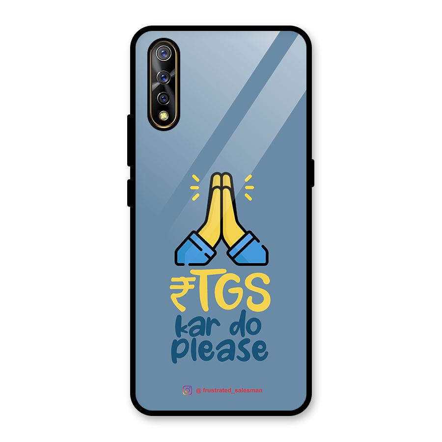 RTGS Kar Do Please SteelBlue Glass Back Case for Vivo S1