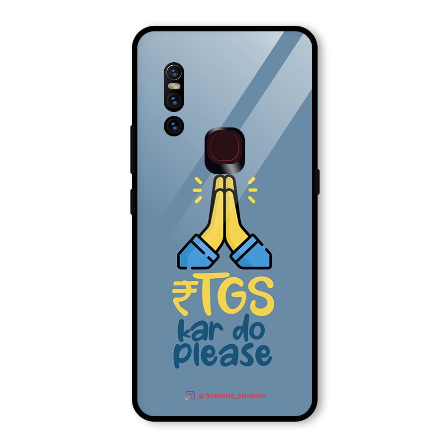 RTGS Kar Do Please SteelBlue Glass Back Case for Vivo V15