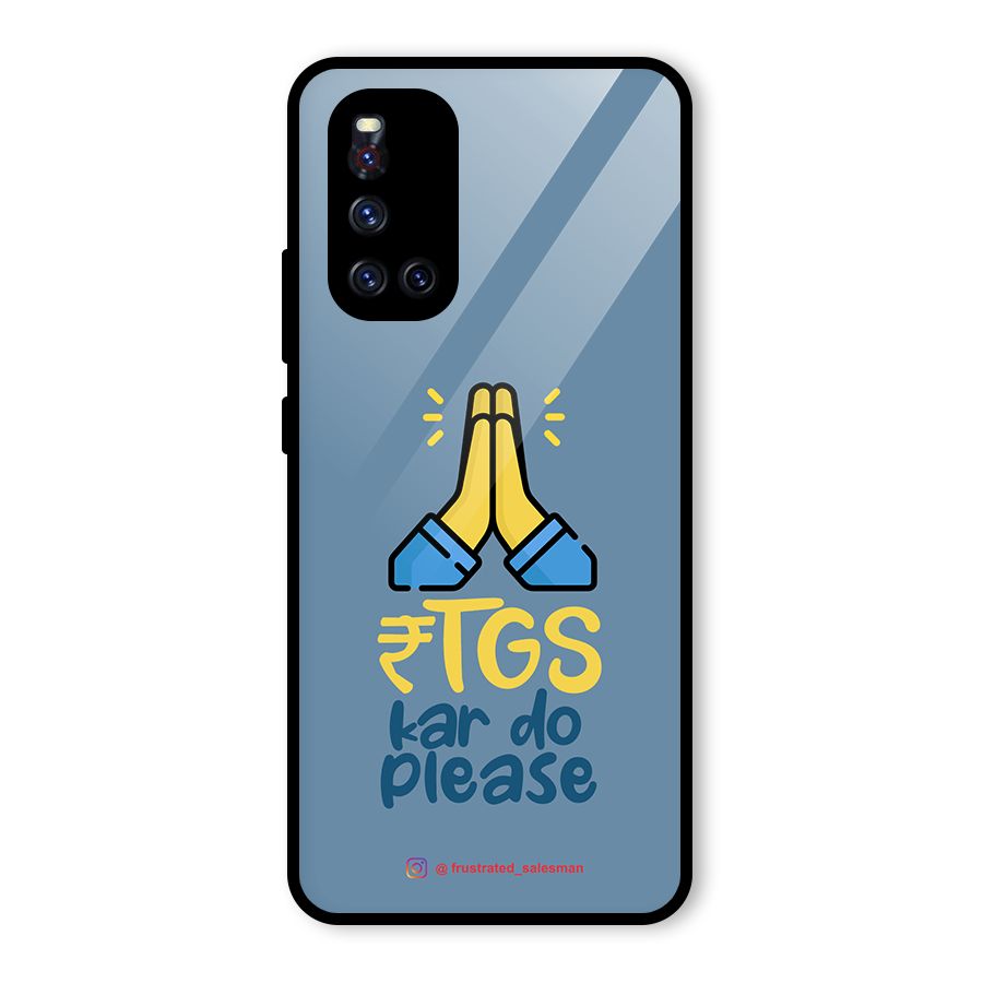 RTGS Kar Do Please SteelBlue Glass Back Case for Vivo V19