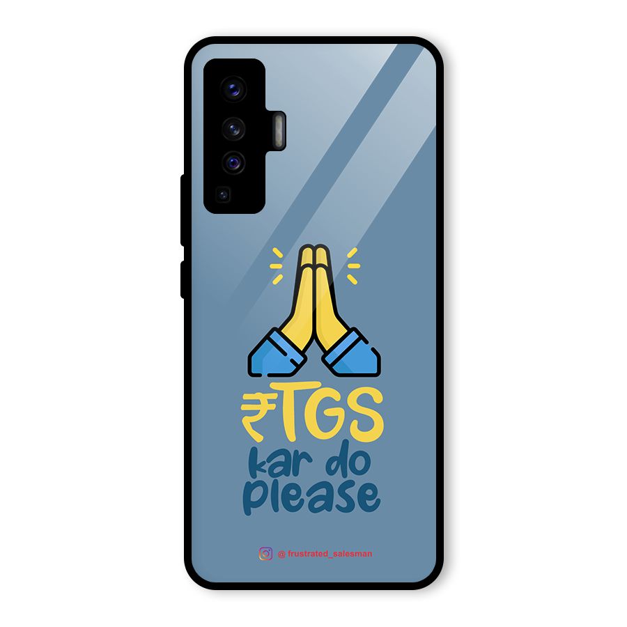RTGS Kar Do Please SteelBlue Glass Back Case for Vivo X50