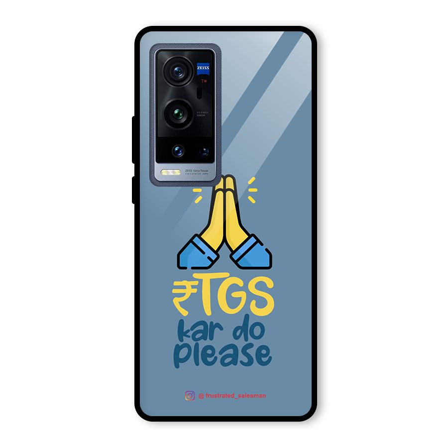 RTGS Kar Do Please SteelBlue Glass Back Case for Vivo X60 Pro Plus