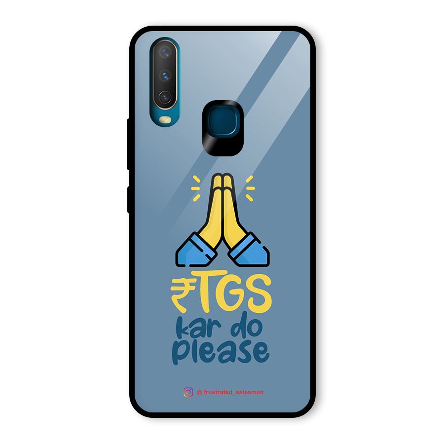 RTGS Kar Do Please SteelBlue Glass Back Case for Vivo Y17