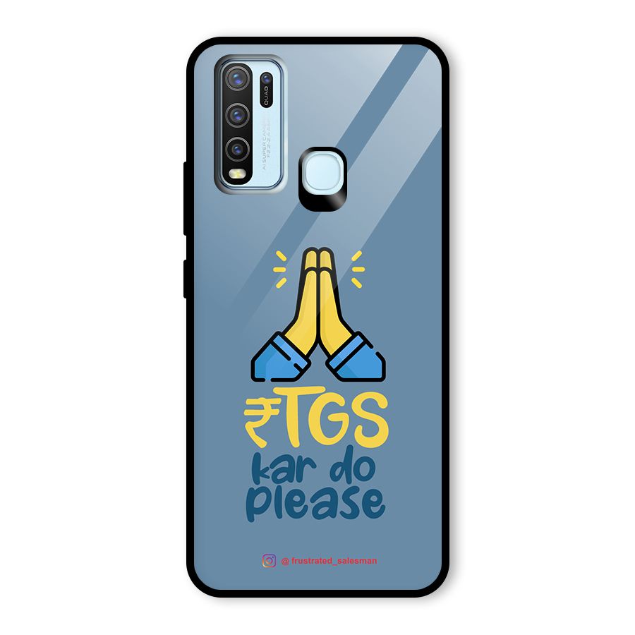 RTGS Kar Do Please SteelBlue Glass Back Case for Vivo Y50