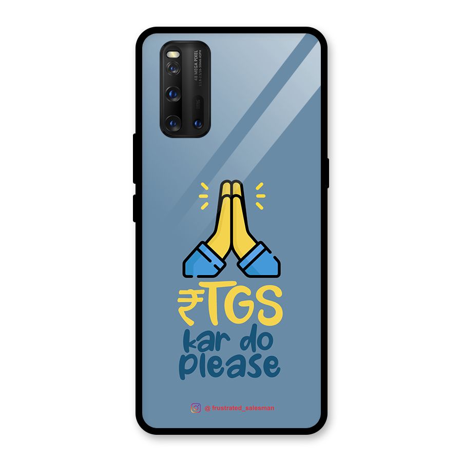 RTGS Kar Do Please SteelBlue Glass Back Case for Vivo iQOO 3