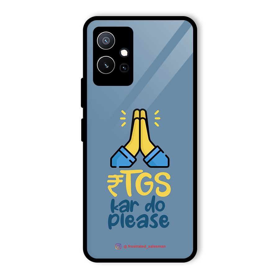 RTGS Kar Do Please SteelBlue Glass Back Case for Vivo iQOO Z6