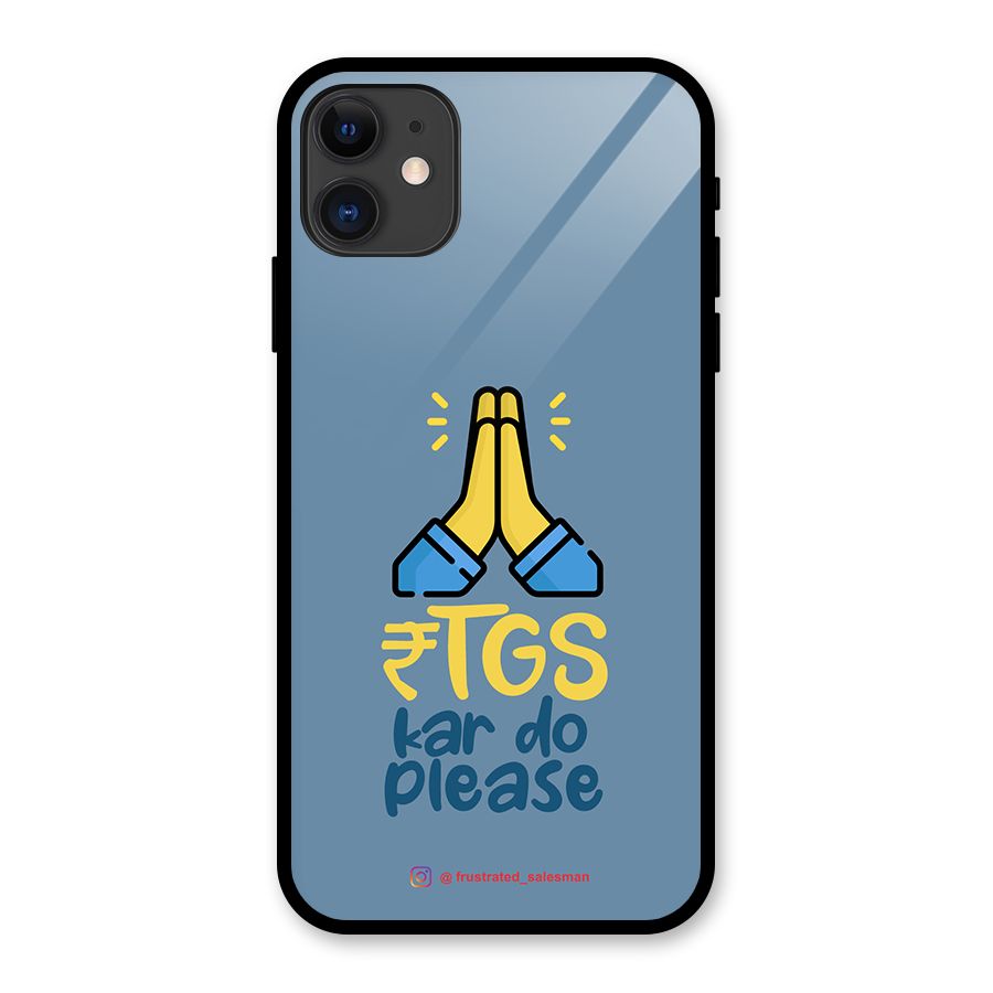 RTGS Kar Do Please SteelBlue Glass Back Case for iPhone 11