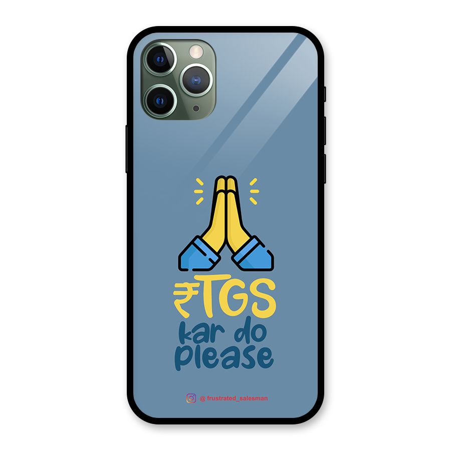 RTGS Kar Do Please SteelBlue Glass Back Case for iPhone 11 Pro