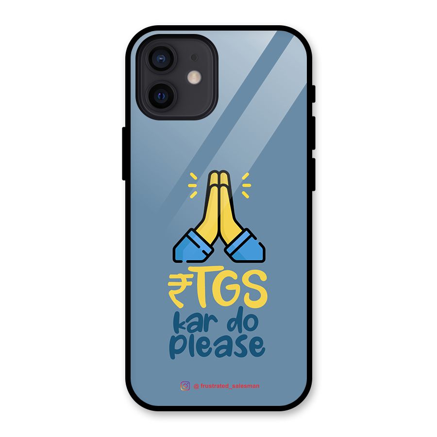 RTGS Kar Do Please SteelBlue Glass Back Case for iPhone 12