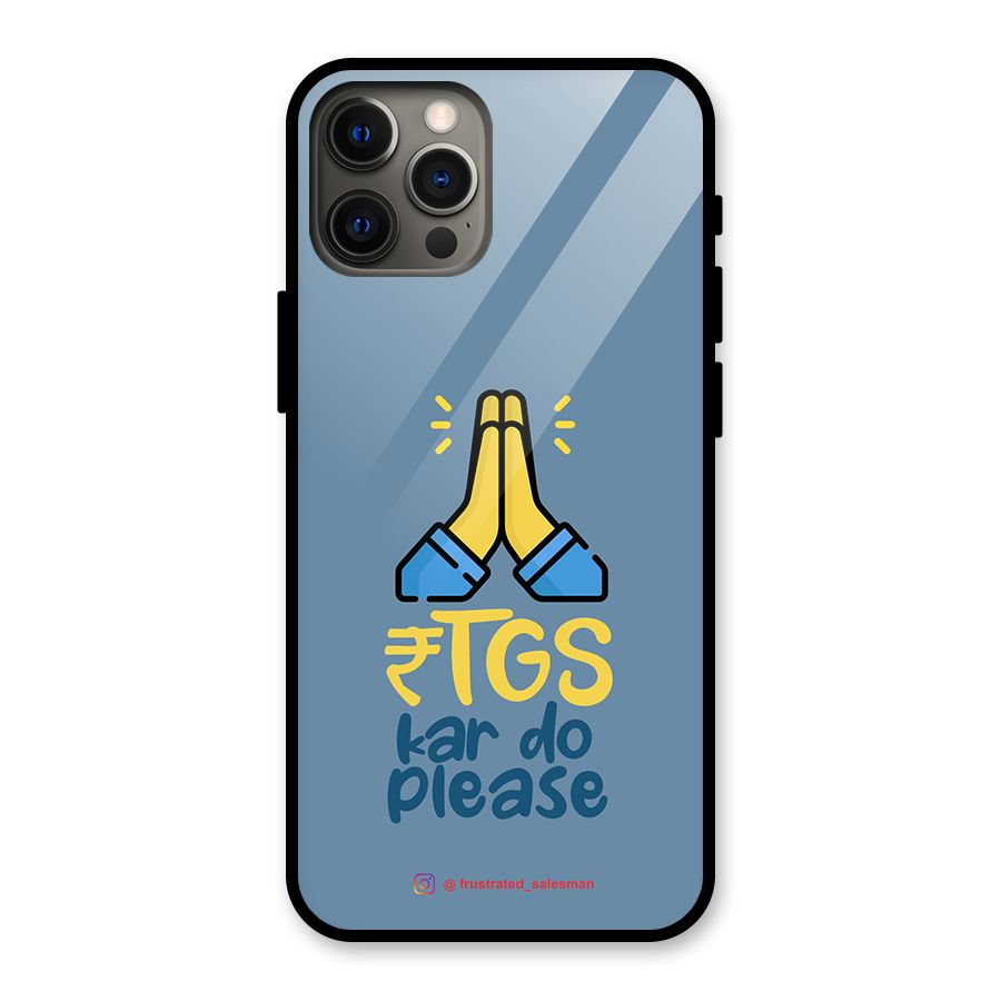 RTGS Kar Do Please SteelBlue Glass Back Case for iPhone 12 Pro Max