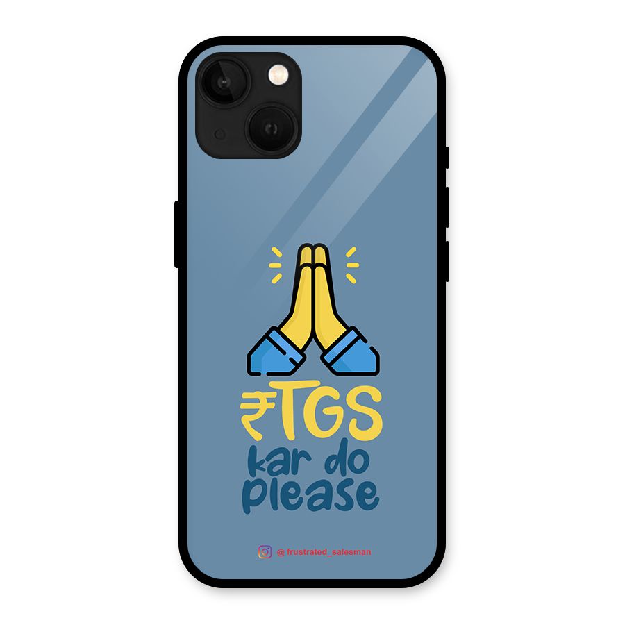 RTGS Kar Do Please SteelBlue Glass Back Case for iPhone 13