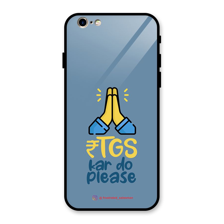 RTGS Kar Do Please SteelBlue Glass Back Case for iPhone 6 6S