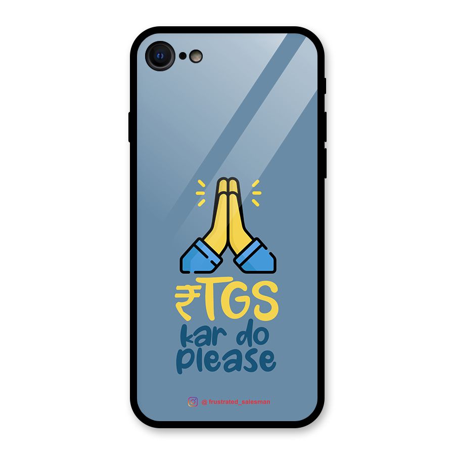 RTGS Kar Do Please SteelBlue Glass Back Case for iPhone 7