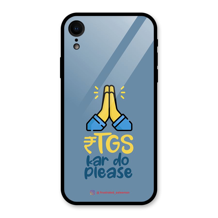 RTGS Kar Do Please SteelBlue Glass Back Case for iPhone XR