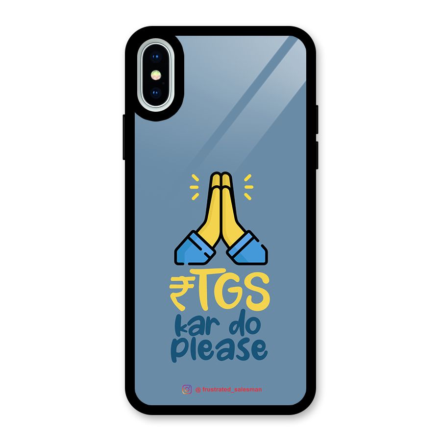 RTGS Kar Do Please SteelBlue Glass Back Case for iPhone XS