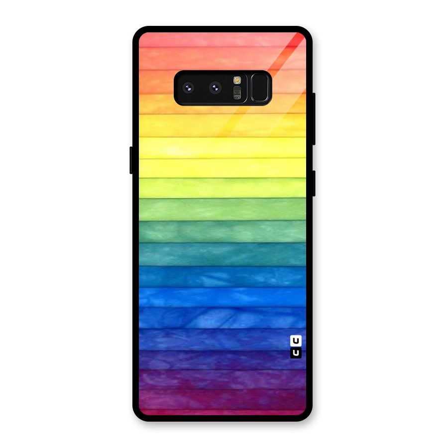 Rainbow Colors Stripes Glass Back Case for Galaxy Note 8