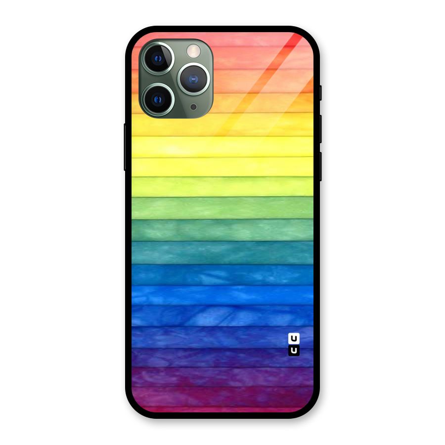 Rainbow Colors Stripes Glass Back Case for iPhone 11 Pro