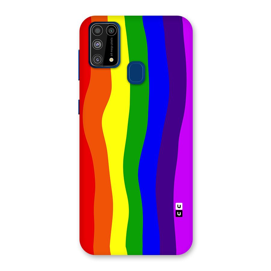 Rainbow Curves Glass Back Case for Galaxy F41