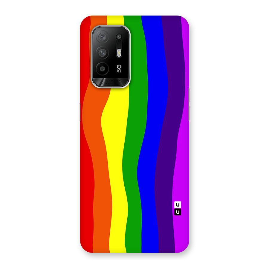 Rainbow Curves Glass Back Case for Oppo F19 Pro Plus 5G