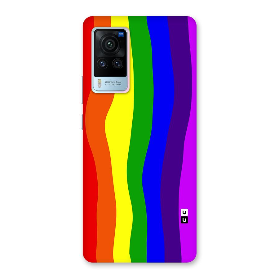 Rainbow Curves Glass Back Case for Vivo X60 Pro