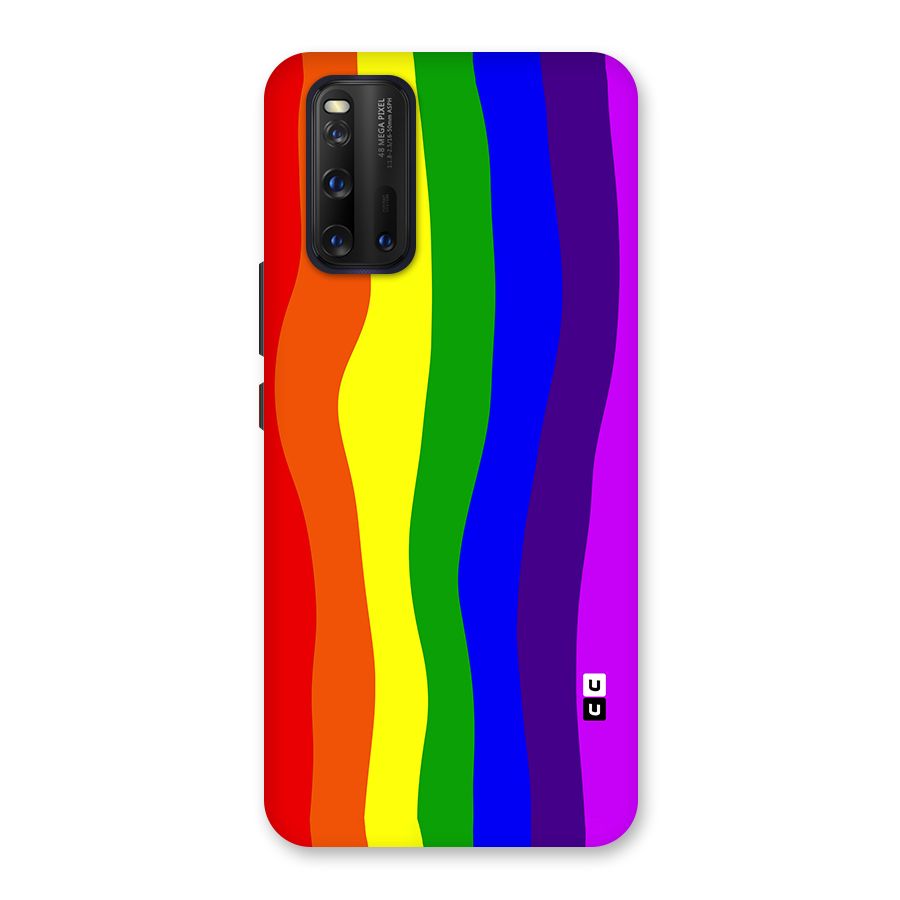 Rainbow Curves Glass Back Case for Vivo iQOO 3