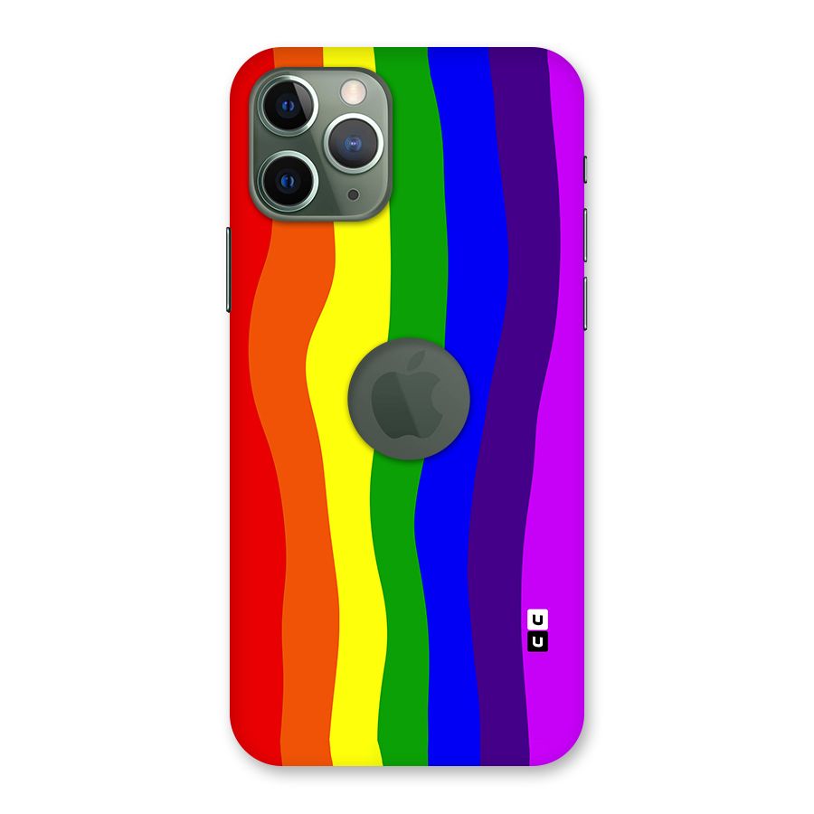 Rainbow Curves Back Case for iPhone 11 Pro Logo  Cut