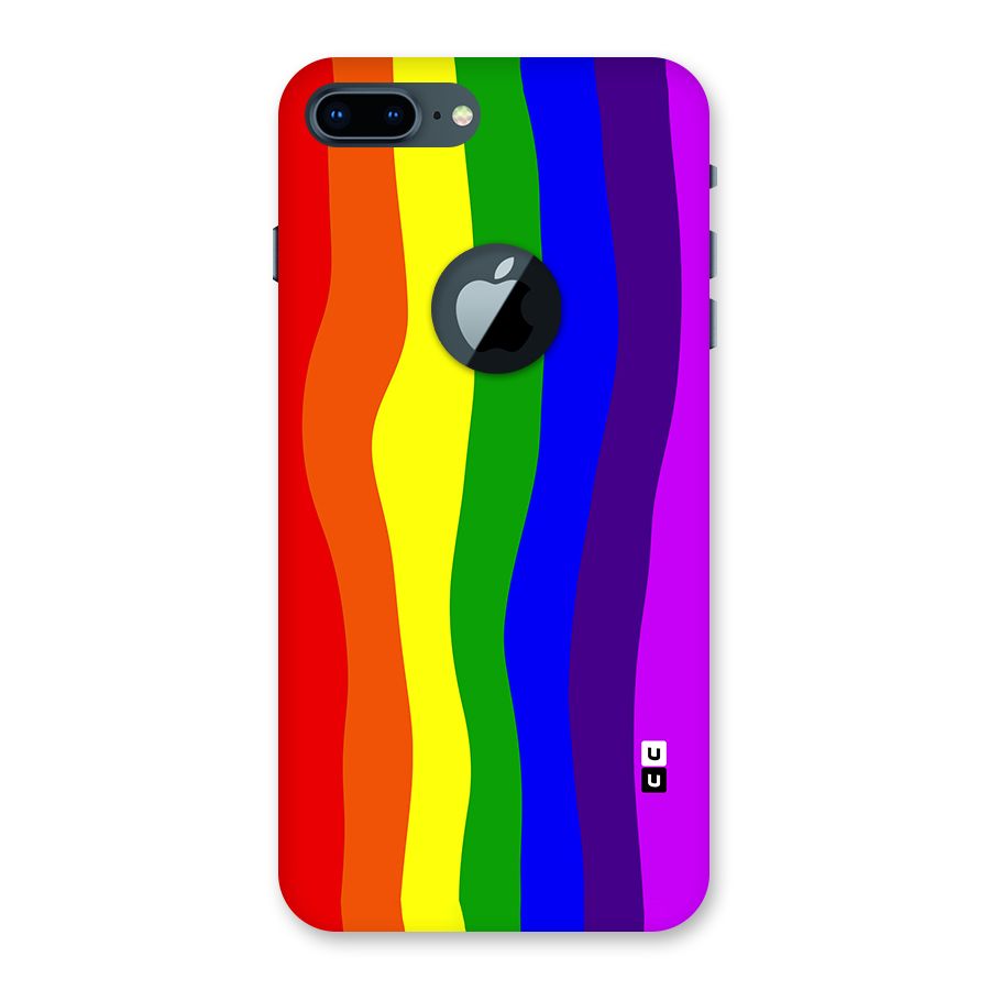 Rainbow Curves Back Case for iPhone 7 Plus Logo Cut