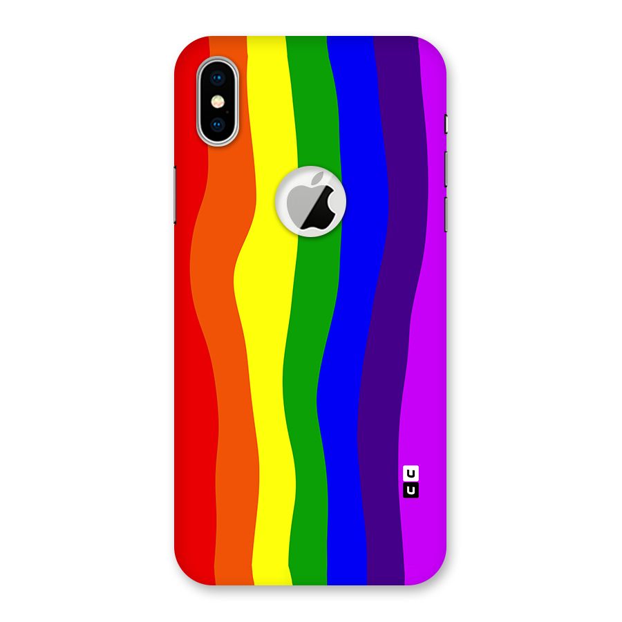 Rainbow Curves Back Case for iPhone X Logo Cut